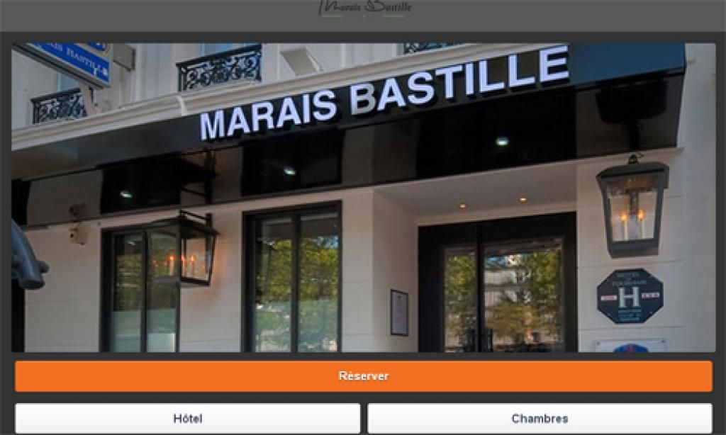 Hotel Booking via Smartphone: new mobile website Hotel Marais Bastille