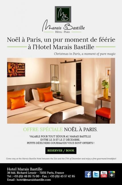Christmas Special Offer in Paris, Hotel Marais Bastille